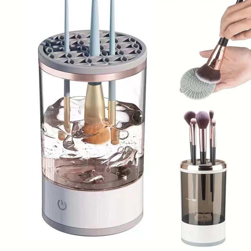 Beauty And Makeup Quotes - เครื่องทำความสะอาดแปรงแต่งหน้าไฟฟ้าอัตโนมัติ แบบพกพา ใช้พอร์ต USB พร้อมที่เก็บแปรงอายแชโดว์ และเครื่องอบแห้ง