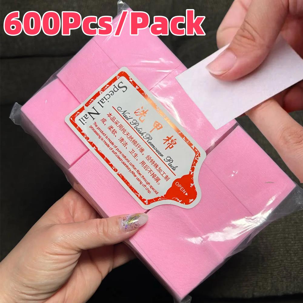 Beauty Makeup & D Anime Studio Vega Baja - 600 ชิ้น/แพ็ค แผ่นสำลีเช็ดทำความสะอาดเล็บ ปราศจากขุย สำหรับเช็ดน้ำยาล้างเล็บ ยูวีเจล
