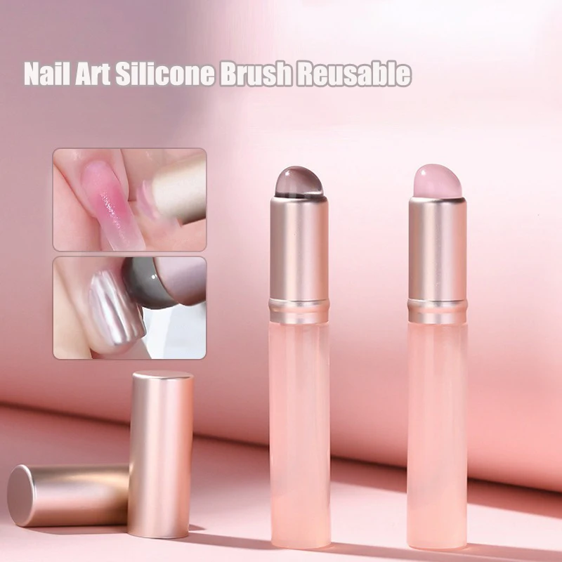Lip Liner Pencil - 1 ชิ้นเล็บซิลิโคน Applicator Stick แปรงลิปสติกแป้งฝุ่นใช้ปากกาสําหรับ Gradient