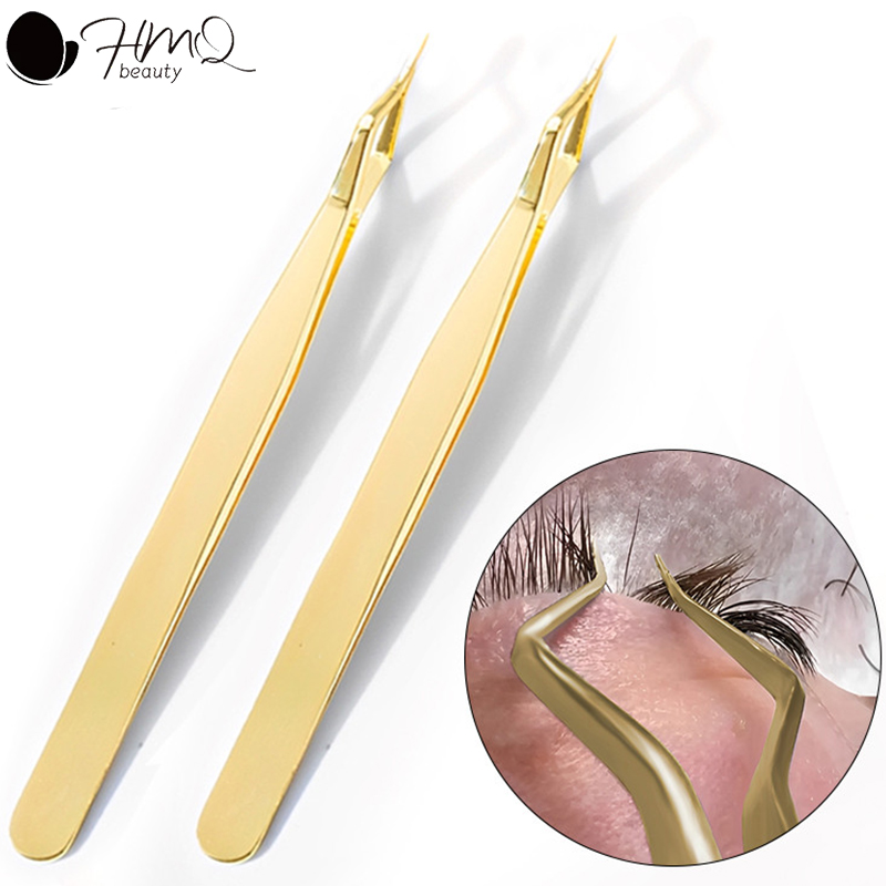 Beauty Makeup Design - ออกแบบใหม่แยก Lash EXTENSION แหนบสแตนเลสสตีลแหนบปลายโค้ง Quick-Separator แต่งหน้าเครื่องมือ