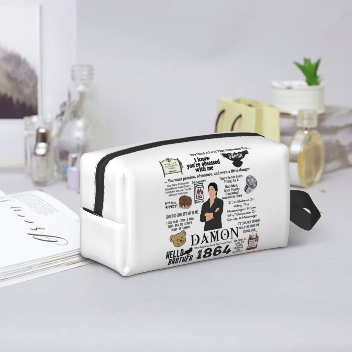Beauty Makeup Diary - แวมไพร์ไดอารี่ เดมอน ซัลวาโตเร ทีวีซีรีส์ กระเป๋าแต่งหน้า กระเป๋าเก็บเครื่องสำอาง