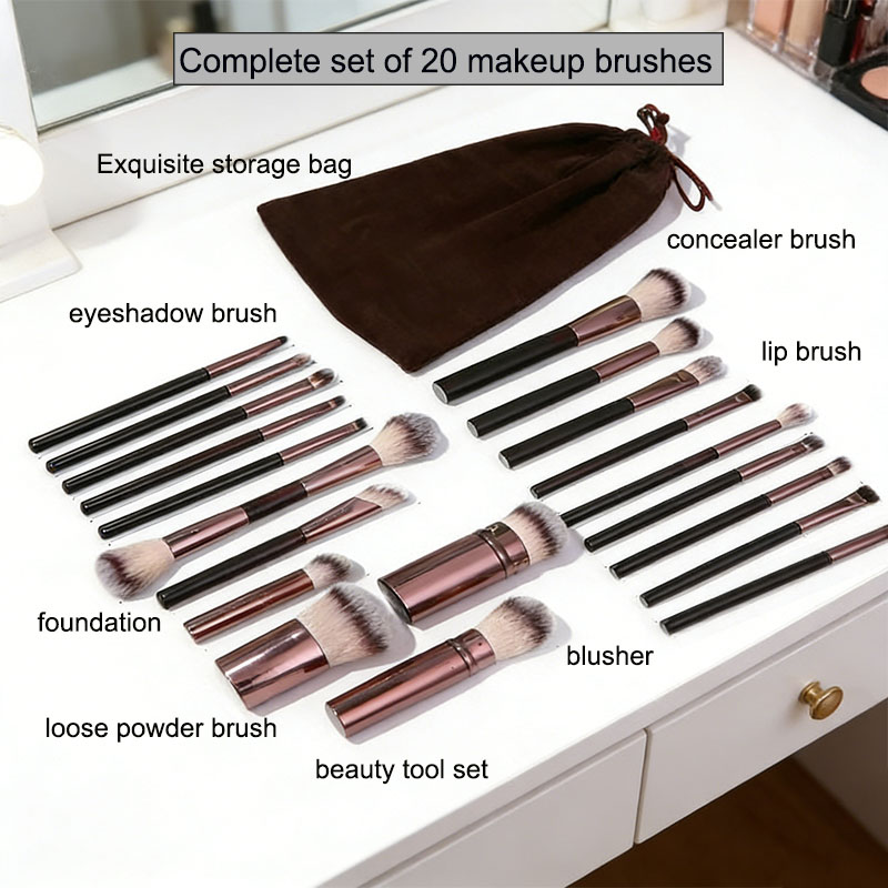 Beauty Makeup Design - แปรงคอนซีลเลอร์แบบไร้รอยต่อ ขนแปรงนุ่ม ดีไซน์ทันสมัย แปรงแต่งหน้าแบบสองด้าน เครื่องมือเสริมความงาม พร้อมกระเป๋าเก็บของอย่างดี