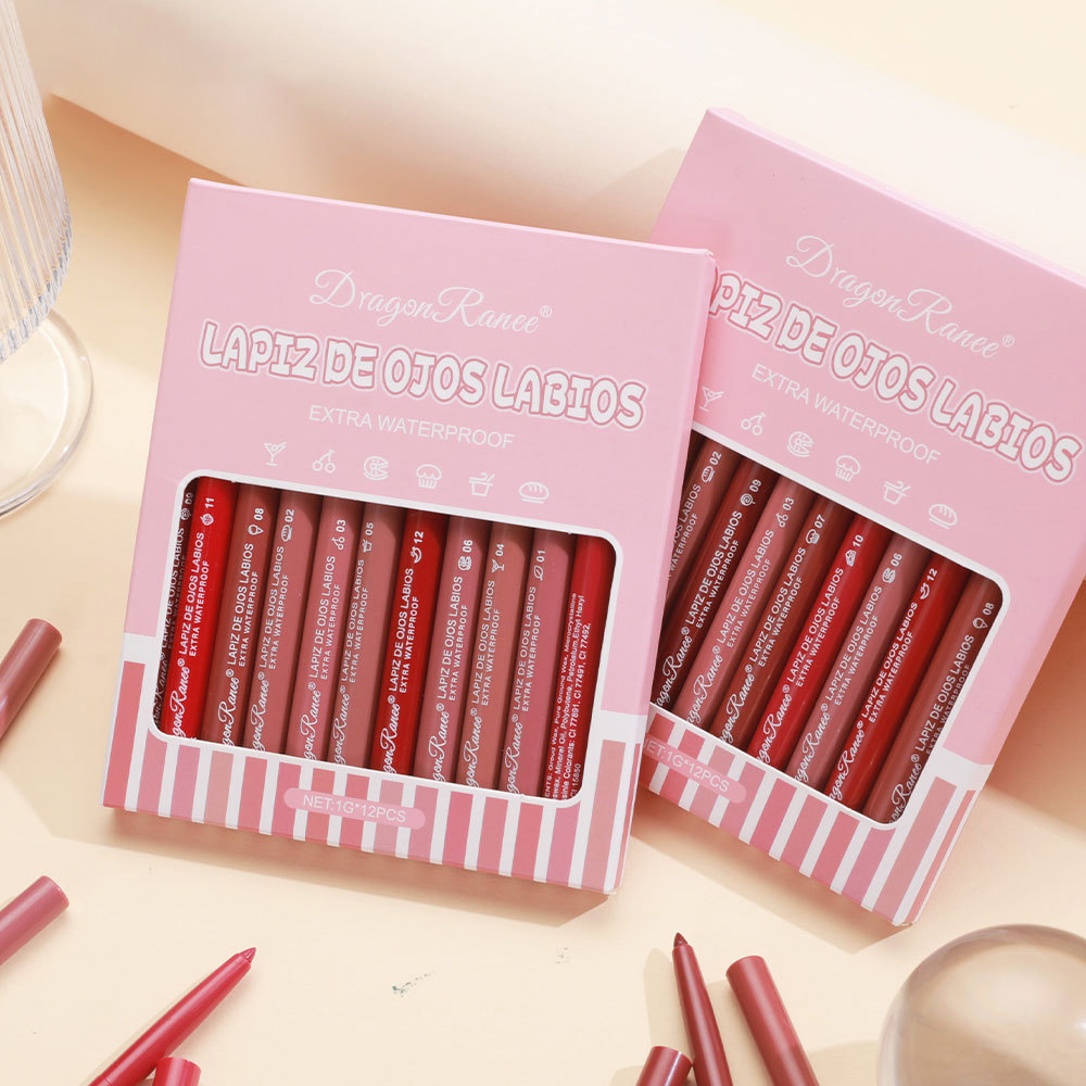 ดินสอเขียนขอบปาก 12 สี ให้รูปท - Lip Liner Pencil บทวิจารณ์และราคา