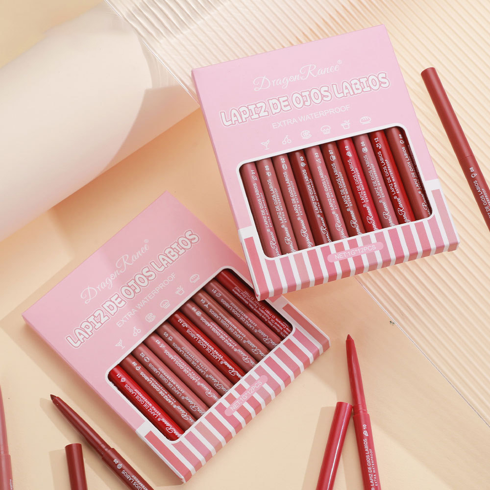 ดินสอเขียนขอบปาก 12 สี ให้รูปท - Lip Liner Pencil บทวิจารณ์และราคา