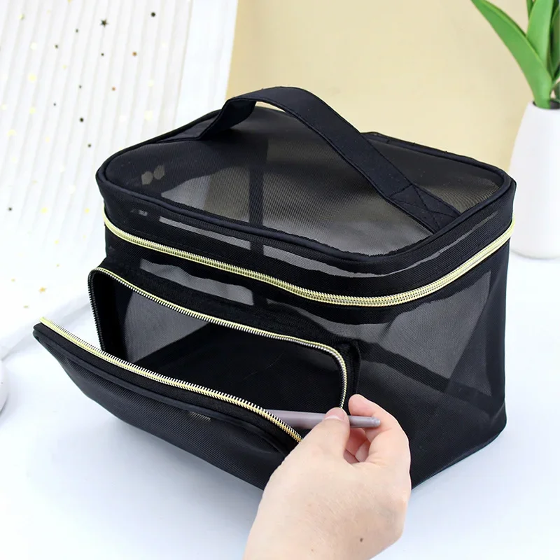 กระเป๋าเครื่องสำอางใสตาข่ายขนา - Beauty Makeup Design บทวิจารณ์และราคา